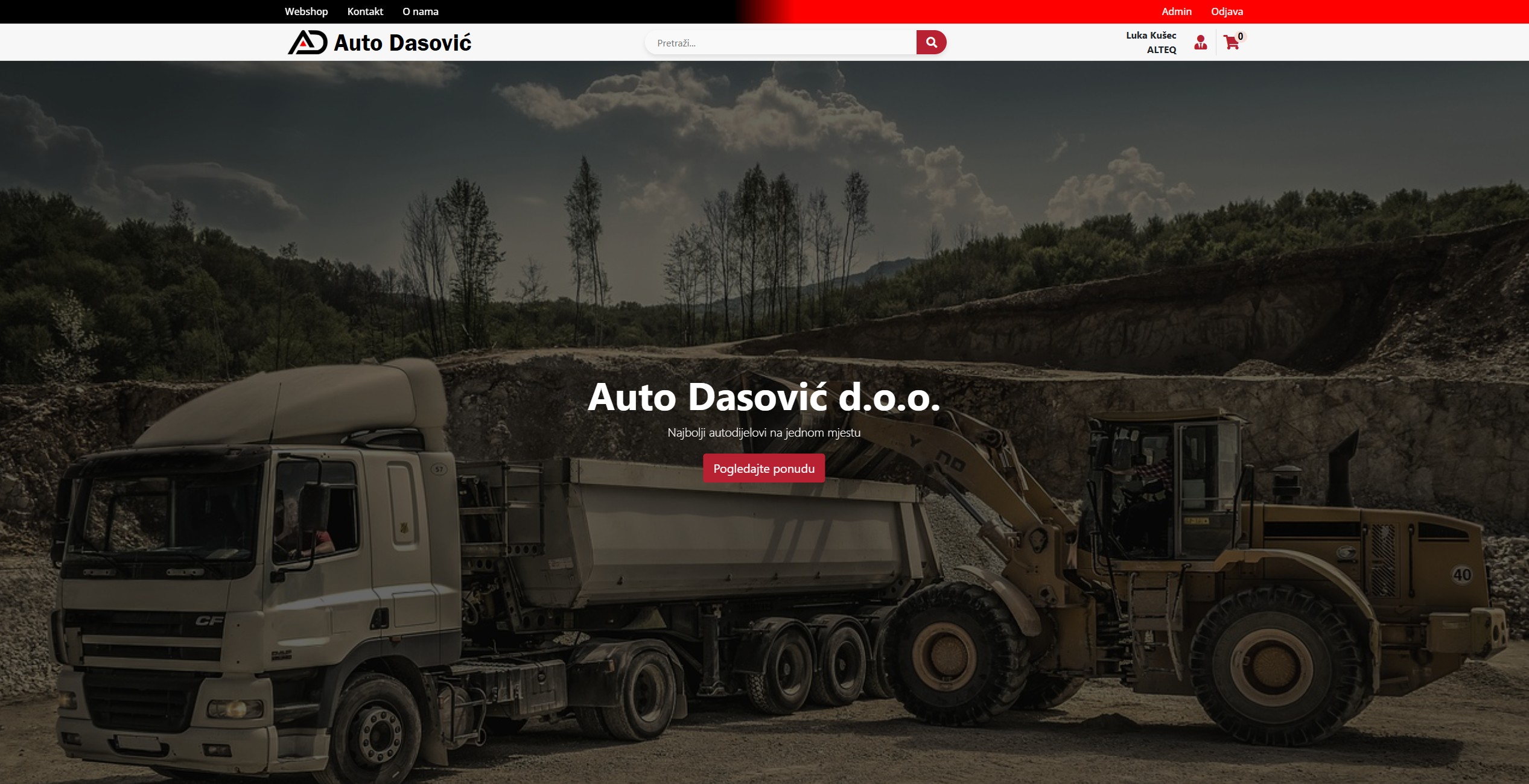 Web-shop desktop početna