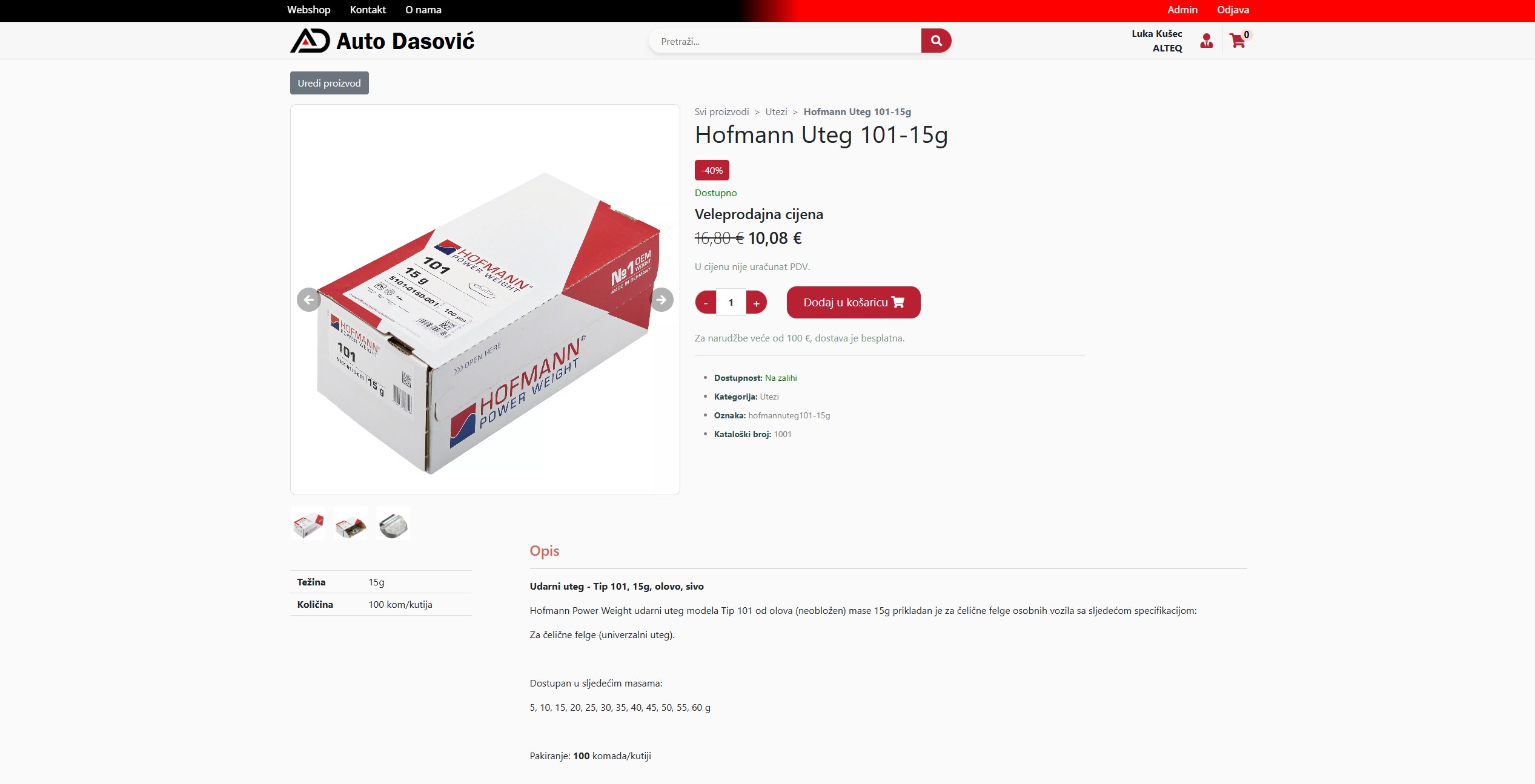 Web-shop desktop proizvod