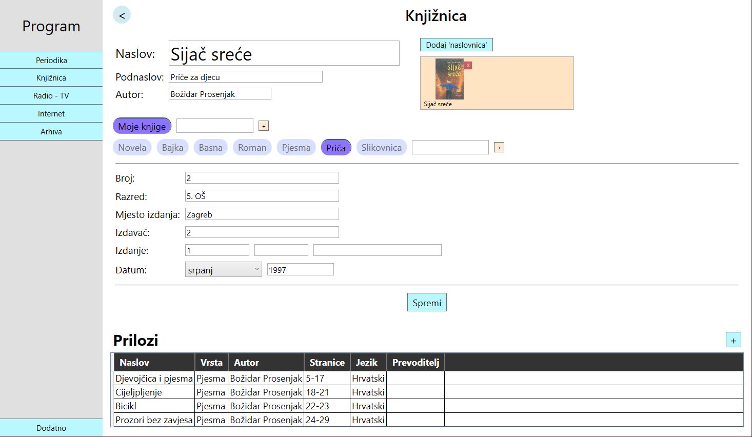 E-knjižnica uređivanje